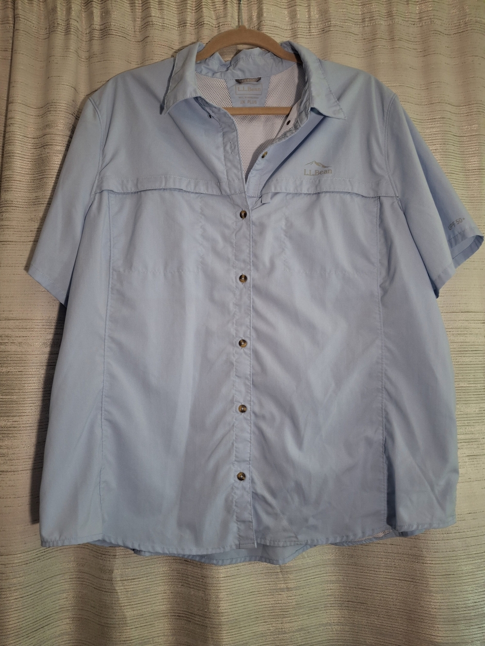 L.L. Bean Light Blue Short-Sleeve Outdoor Shirt